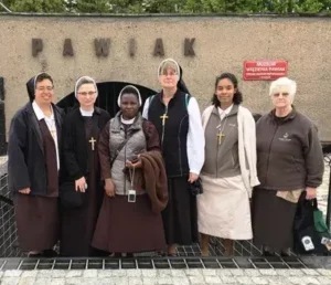 Group of sisters on the pilgrimage in Warsaw