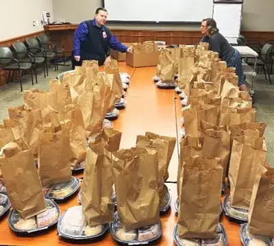 Packed meals for front line workers
