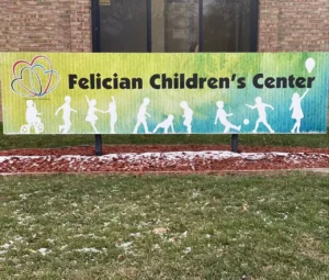 Felician Children's Center outside banner sign