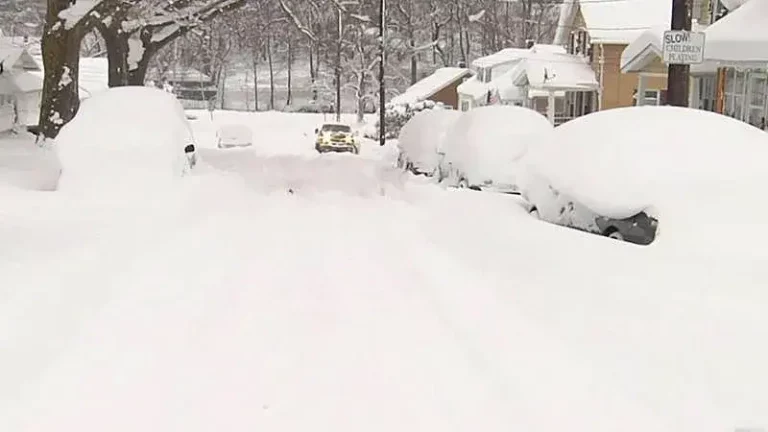 Snow blizzard in Buffalo, New York