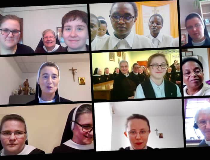 Felician postulants from around the globe connect on Zoom.