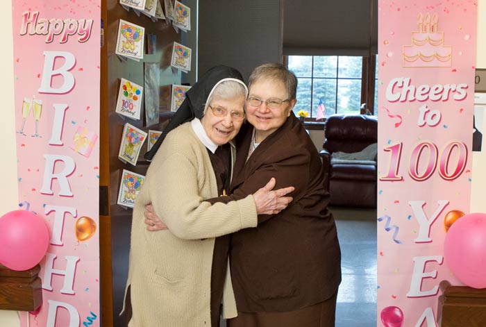Sister Ursula on her 100th birthday